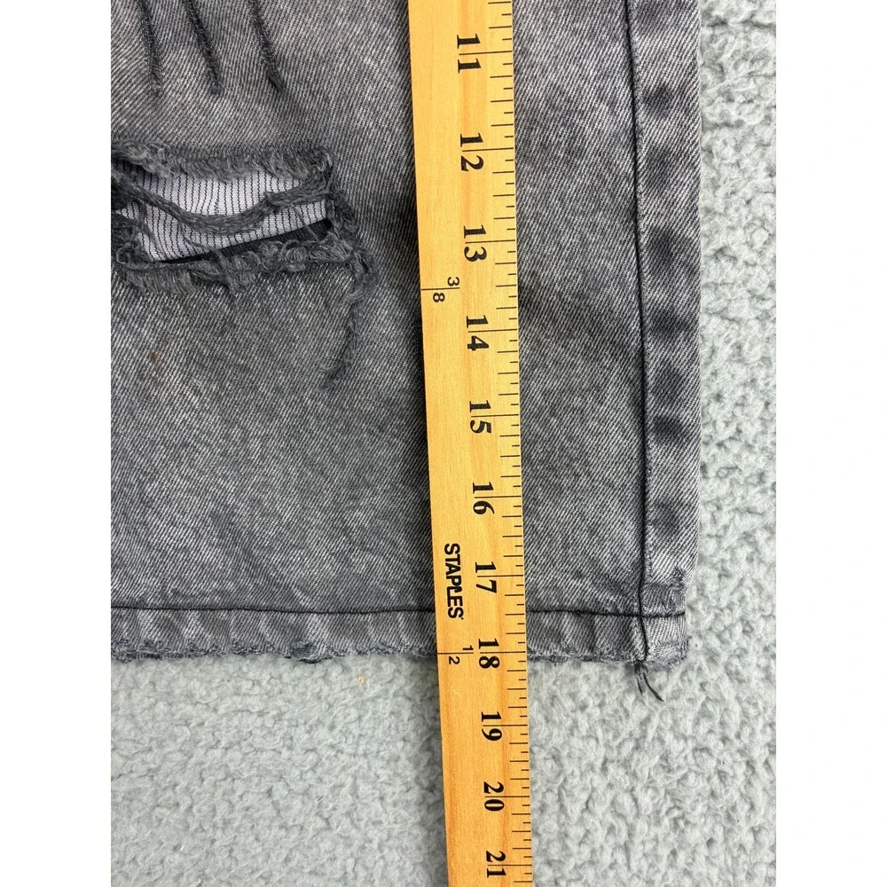 Deiter Premium Mens Denim Shorts Size 32 Gray Acid Wash Distressed Ripped